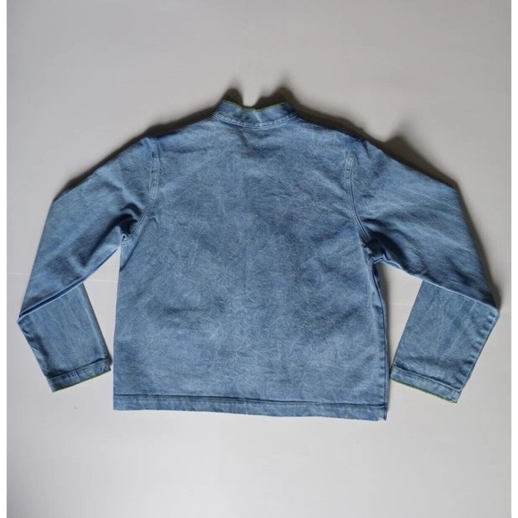 Vintage 90s Produce Company Stone Wash Demin Embroidered Snap Jacket Sz Medium - Picture 7 of 8